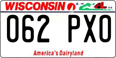 WI license plate 062PXO