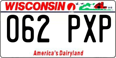 WI license plate 062PXP