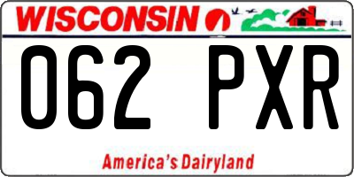 WI license plate 062PXR