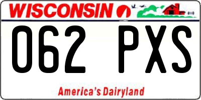 WI license plate 062PXS