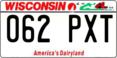 WI license plate 062PXT