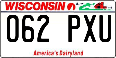 WI license plate 062PXU
