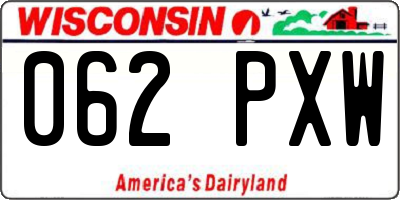 WI license plate 062PXW