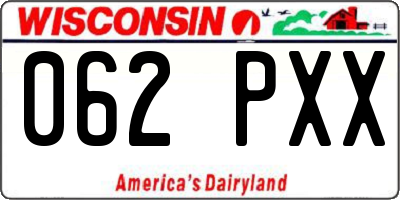 WI license plate 062PXX