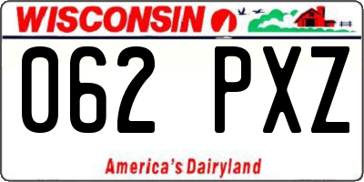 WI license plate 062PXZ