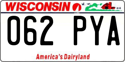 WI license plate 062PYA