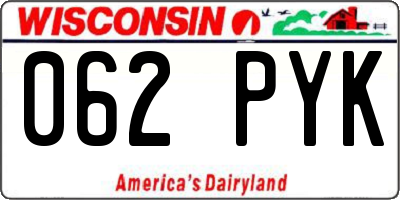 WI license plate 062PYK