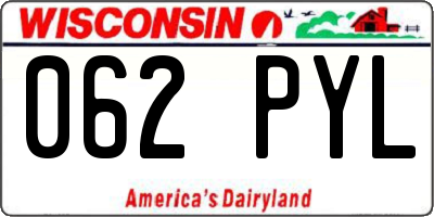 WI license plate 062PYL