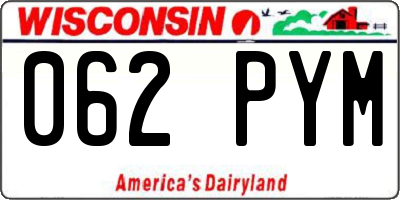 WI license plate 062PYM