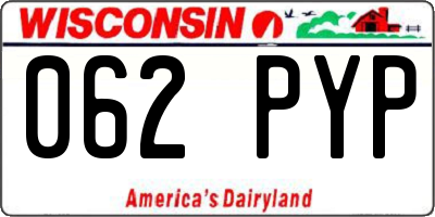 WI license plate 062PYP