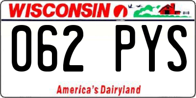 WI license plate 062PYS