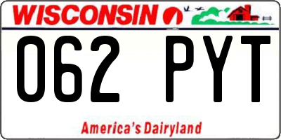 WI license plate 062PYT