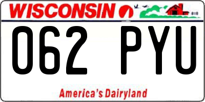 WI license plate 062PYU