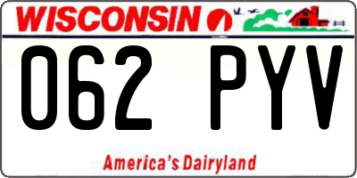 WI license plate 062PYV