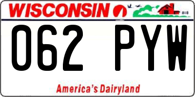 WI license plate 062PYW