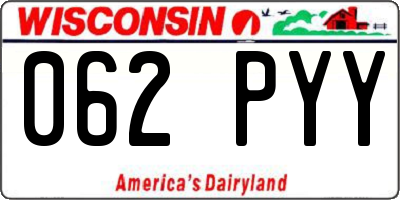 WI license plate 062PYY