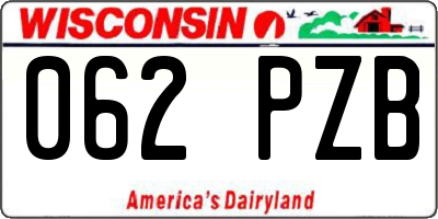 WI license plate 062PZB