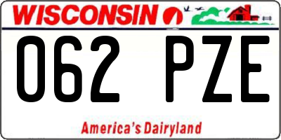 WI license plate 062PZE