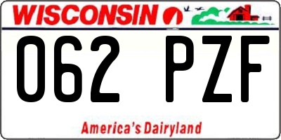 WI license plate 062PZF