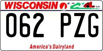WI license plate 062PZG