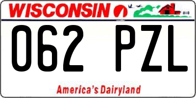 WI license plate 062PZL