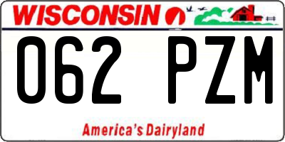 WI license plate 062PZM