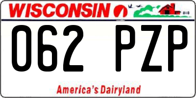 WI license plate 062PZP