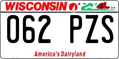 WI license plate 062PZS