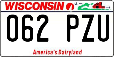 WI license plate 062PZU