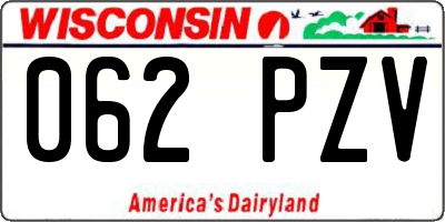 WI license plate 062PZV