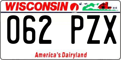 WI license plate 062PZX