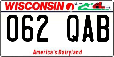 WI license plate 062QAB