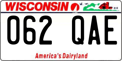 WI license plate 062QAE