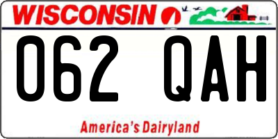 WI license plate 062QAH