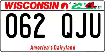 WI license plate 062QJU