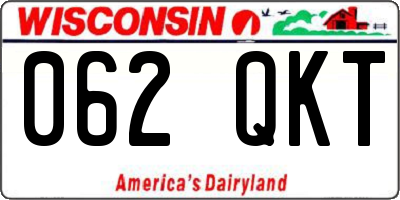 WI license plate 062QKT