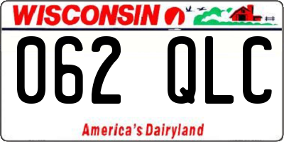 WI license plate 062QLC