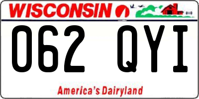 WI license plate 062QYI