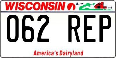 WI license plate 062REP