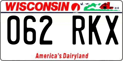 WI license plate 062RKX