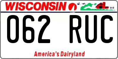 WI license plate 062RUC