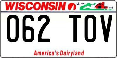 WI license plate 062TOV
