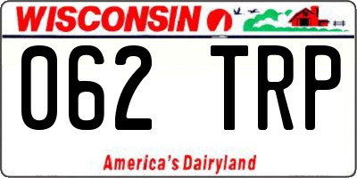 WI license plate 062TRP