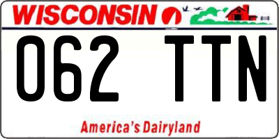 WI license plate 062TTN