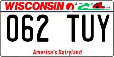WI license plate 062TUY
