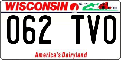 WI license plate 062TVO