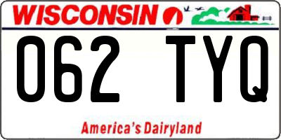 WI license plate 062TYQ