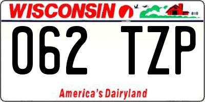 WI license plate 062TZP