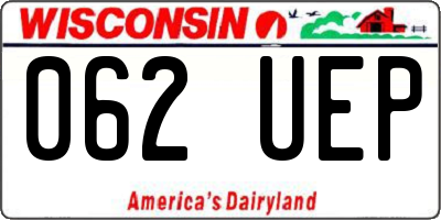 WI license plate 062UEP