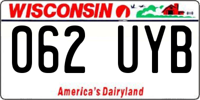 WI license plate 062UYB